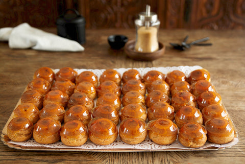 Plateau Pièces en Choux Caramel Démontées (40 Pcs)